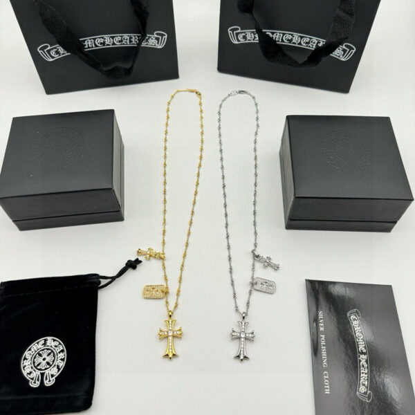 Chrome Hearts-Inspired Vintage Cross Necklace Set