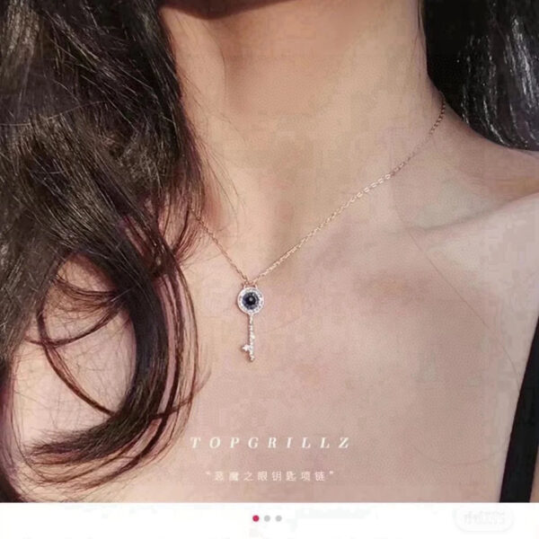 SWAROVSKI-INSPIRED EVIL EYE KEY NECKLACE